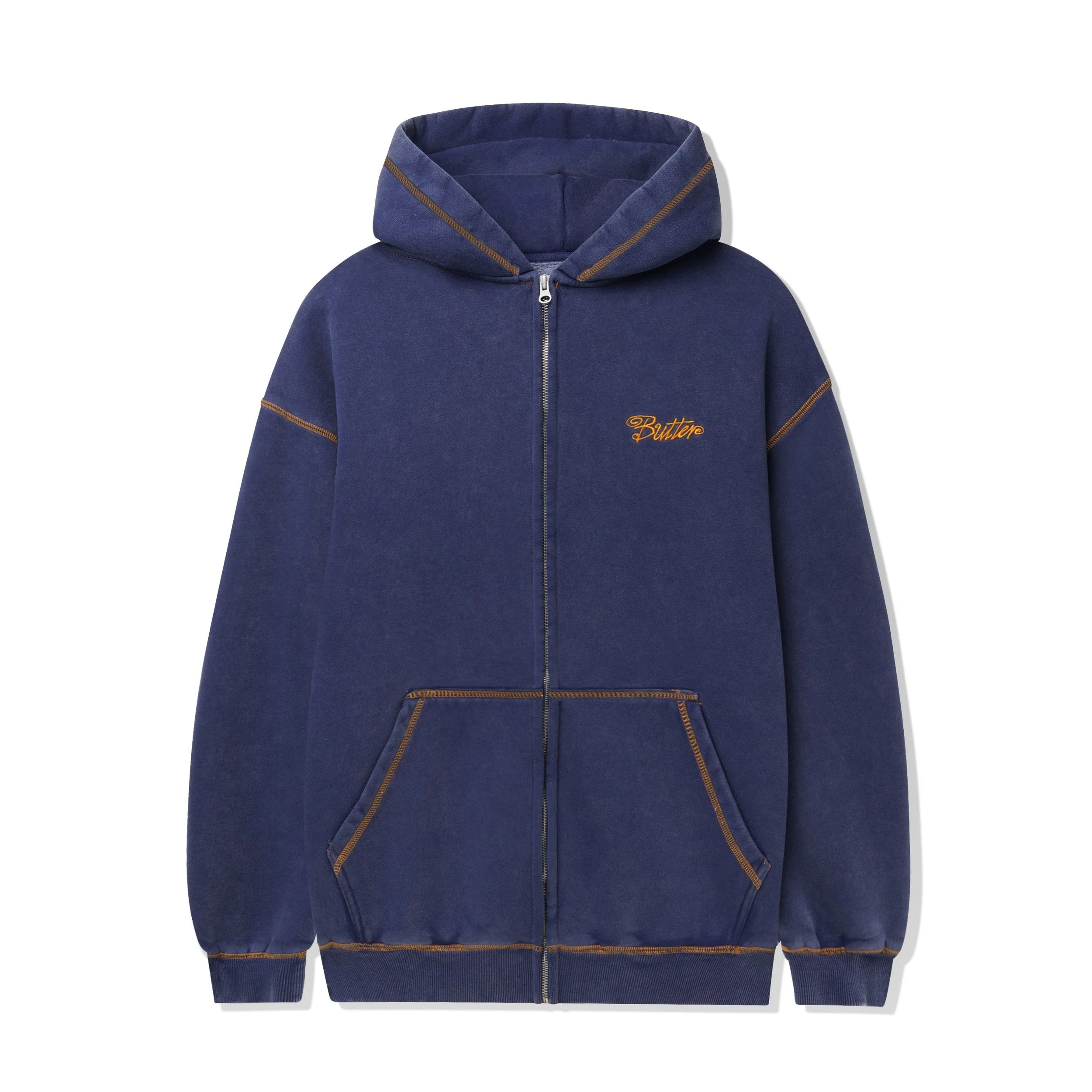 Butter Goods Jive Zip-Thru Hood (Washed Blue)