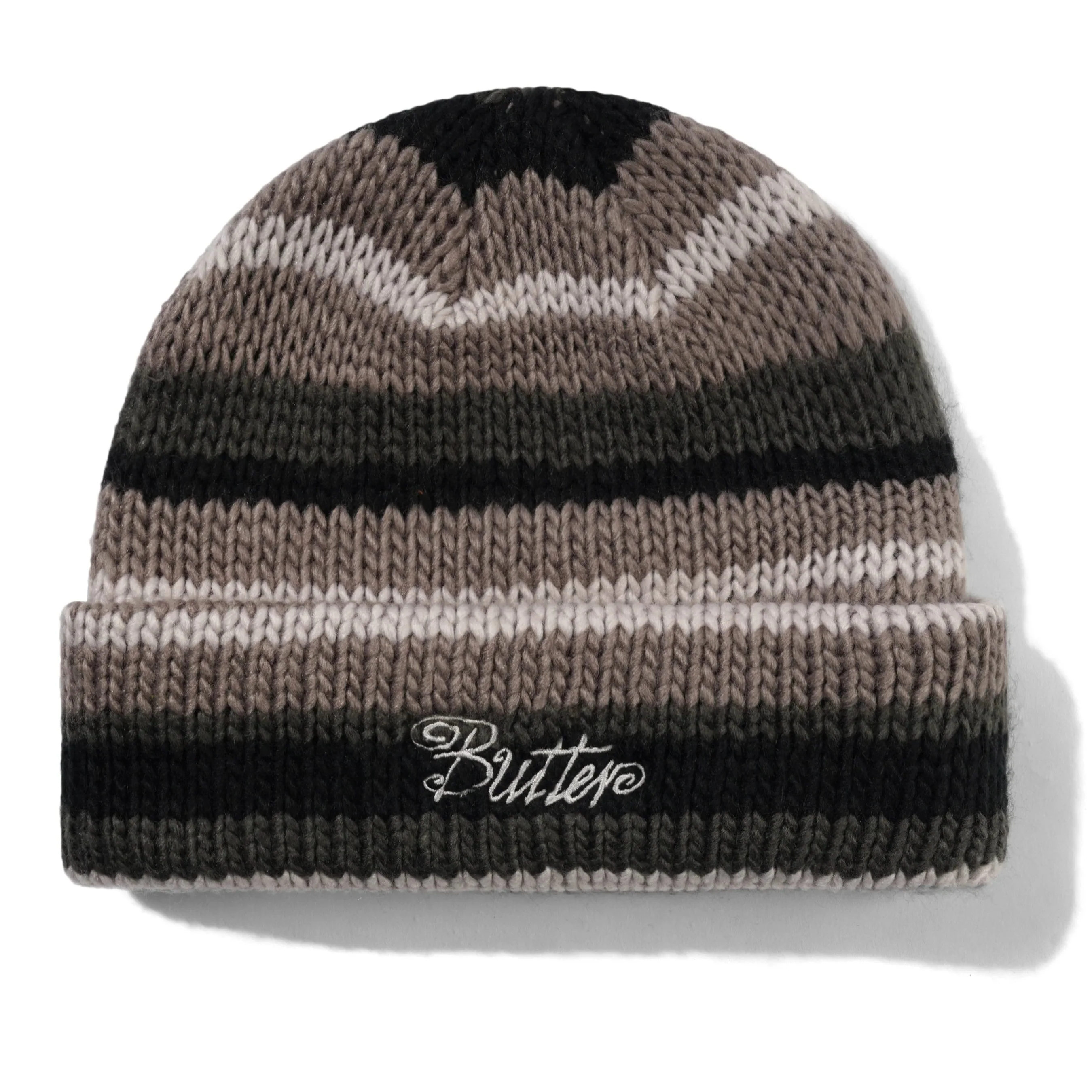 Butter Goods Ombre Strip Knit Beanie (Black)