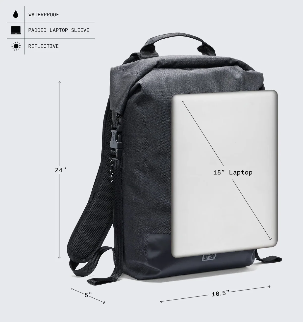 Chrome Industries Urb Ex 20L Backpack (FOG) - Image 3