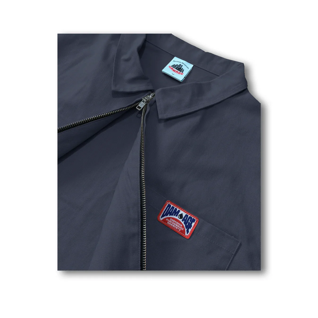 Damage Uniform Zipper Shirt (Navy) - Image 2