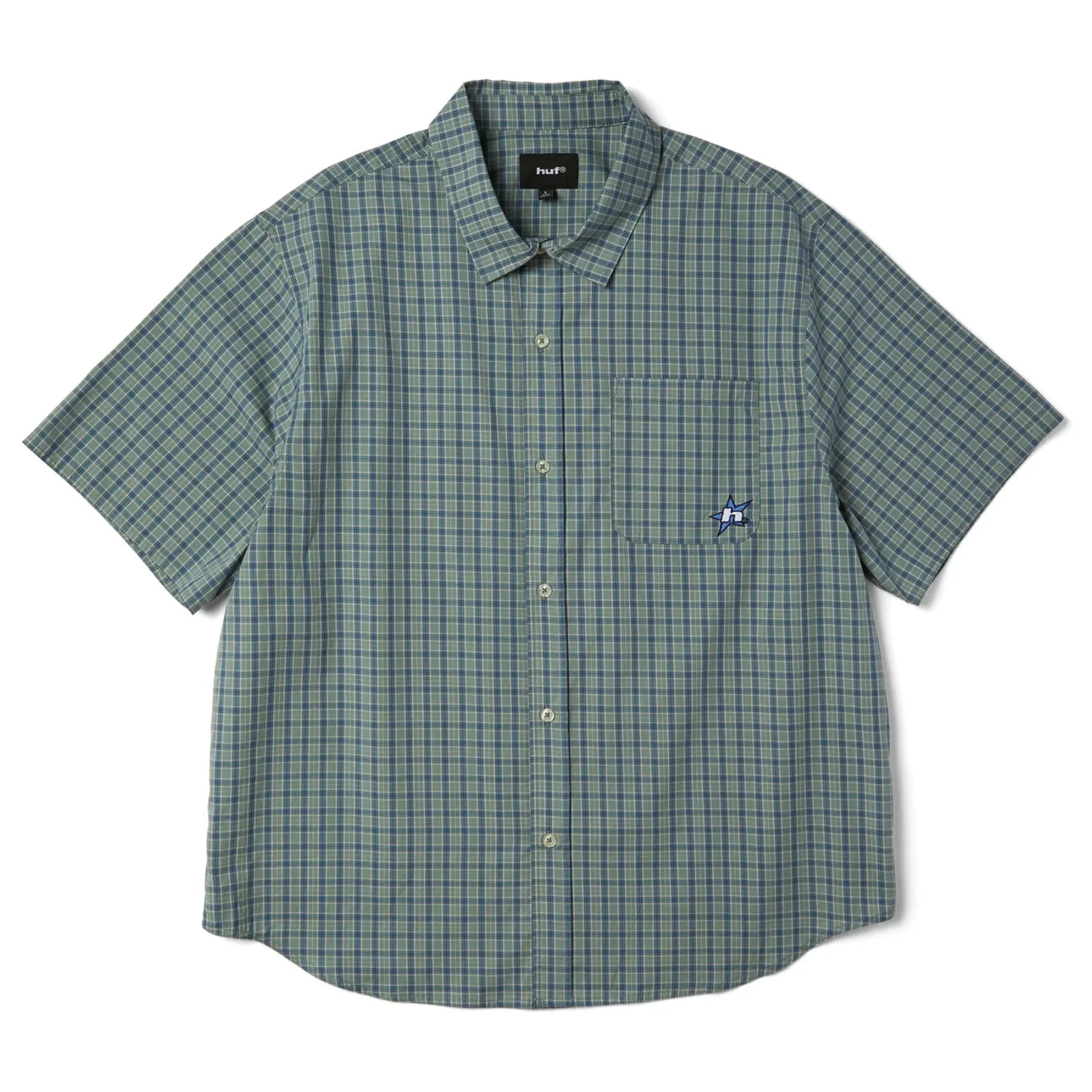 Huf H Star Button Up S/S Shirt (Marine)