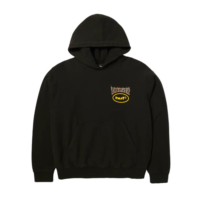 Huf Meltdown Heavyweight Hoody (Black) - Image 2
