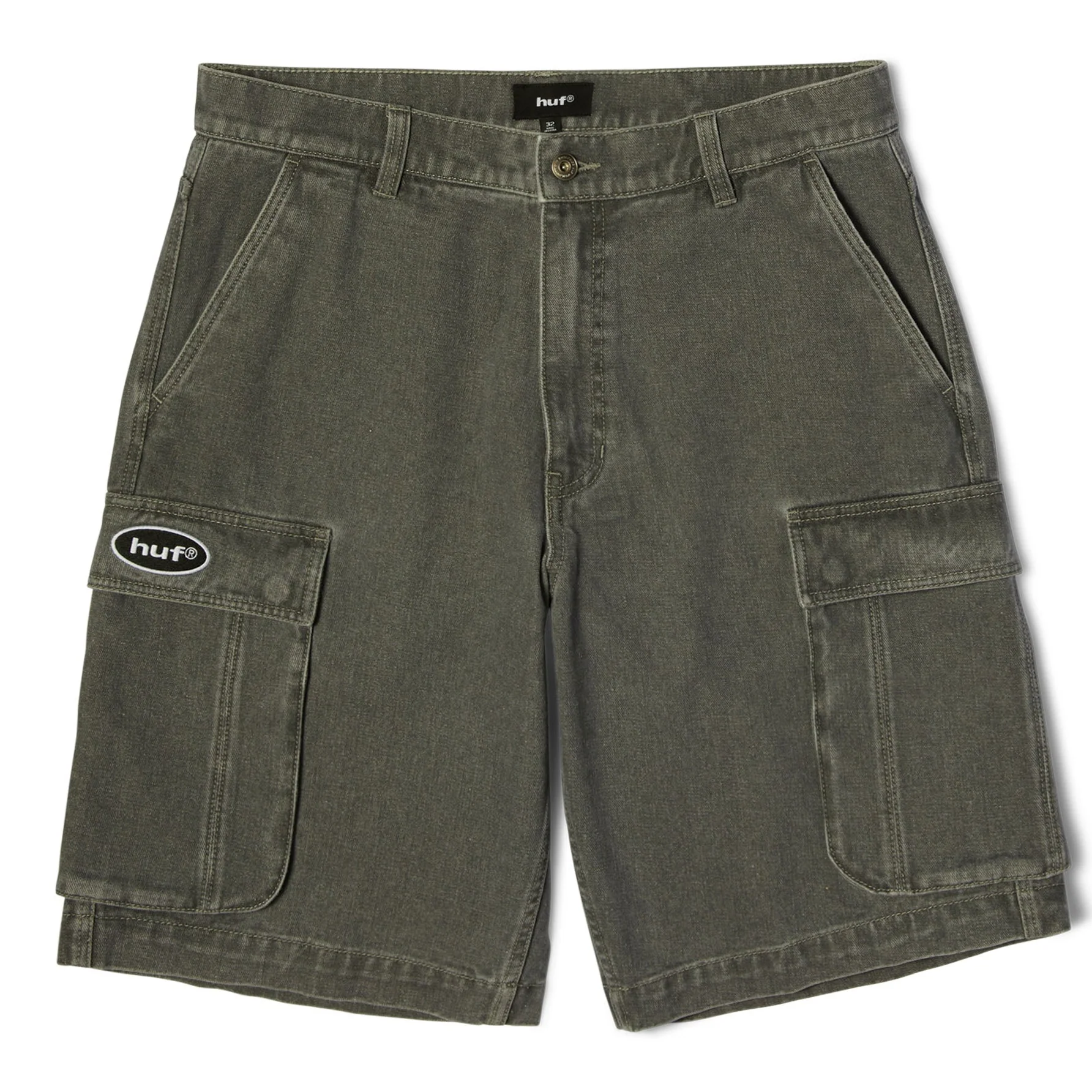 HUF Oval Denim Cargo Shorts (Frost Gray)