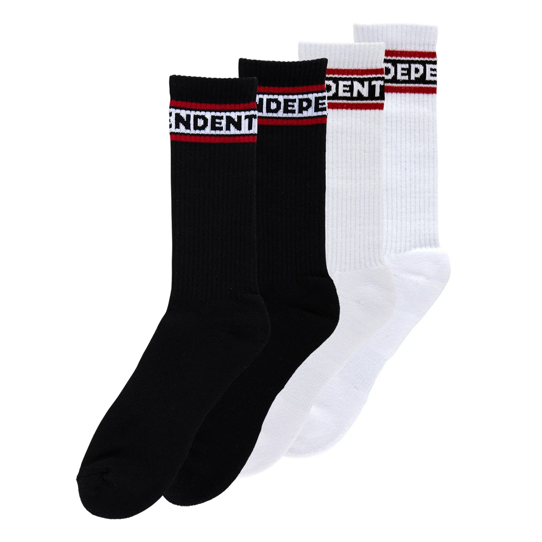 Independent Bar Logo 2-Pack Crew Socks (Black/White)
