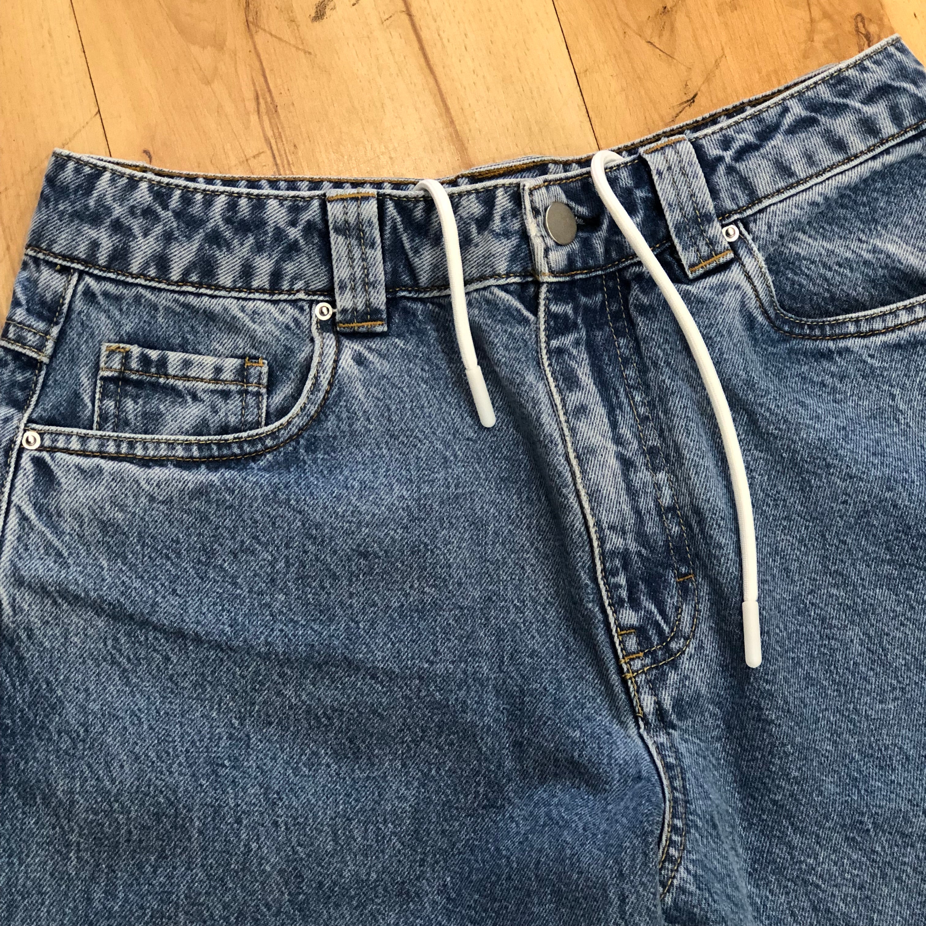 Kinetic Embroidered Baggy Denim Pants (Blue) - Image 4