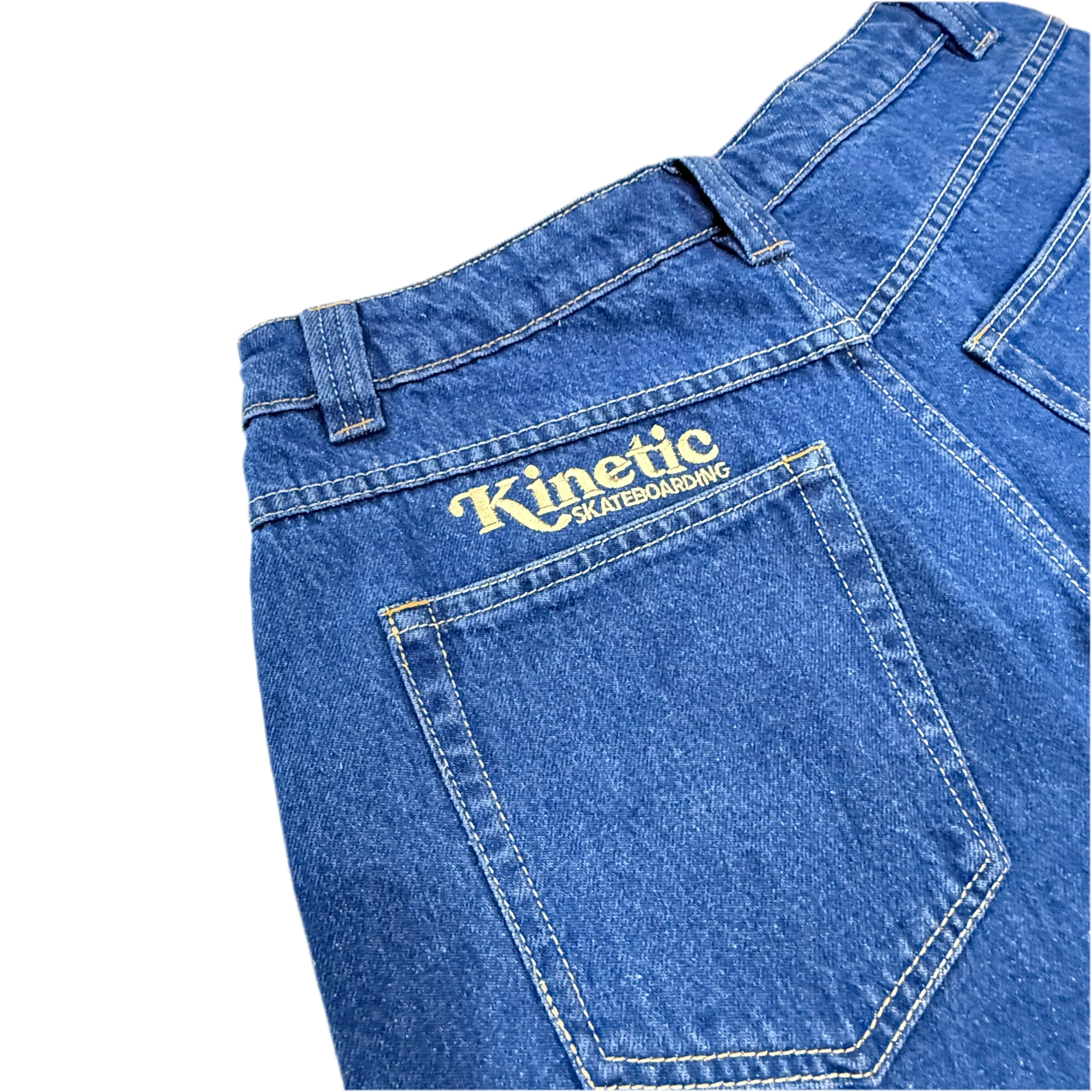 Kinetic Embroidered Baggy Denim Pants (Deep Denim Blue) - Image 3