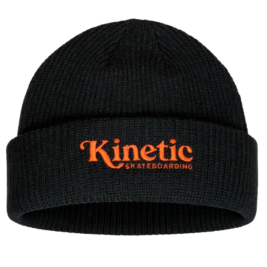 Kinetic Logo Cuff Beanie (Black/Orange)