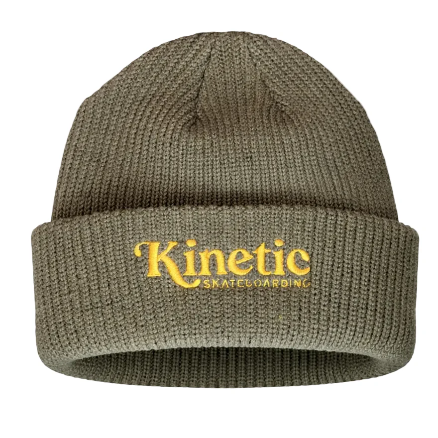 Kinetic Logo Cuff Beanie (Olive/Yellow)