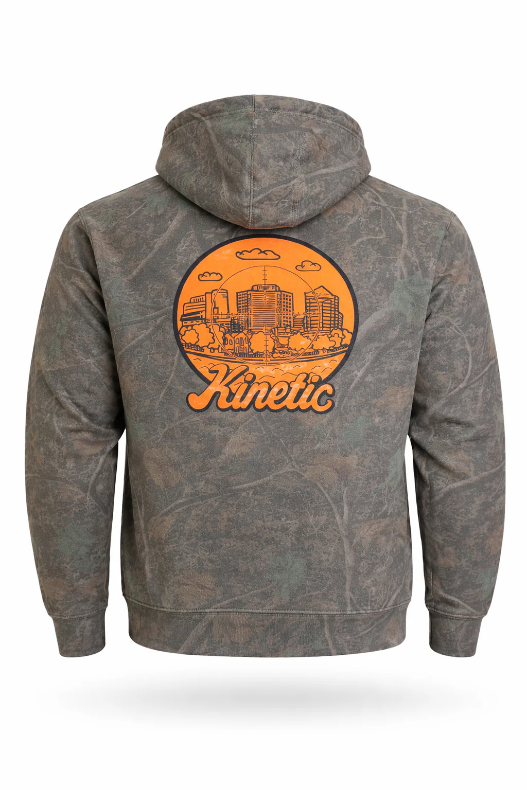 Kinetic Spot Hunter Hoodie (Dark Green Camo/Orange/Black) - Image 2