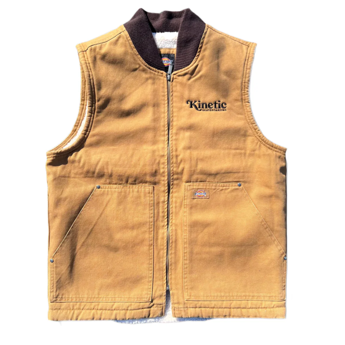 Kinetic x Dickies Embroidered Fleece Vest (Brown) - Image 2