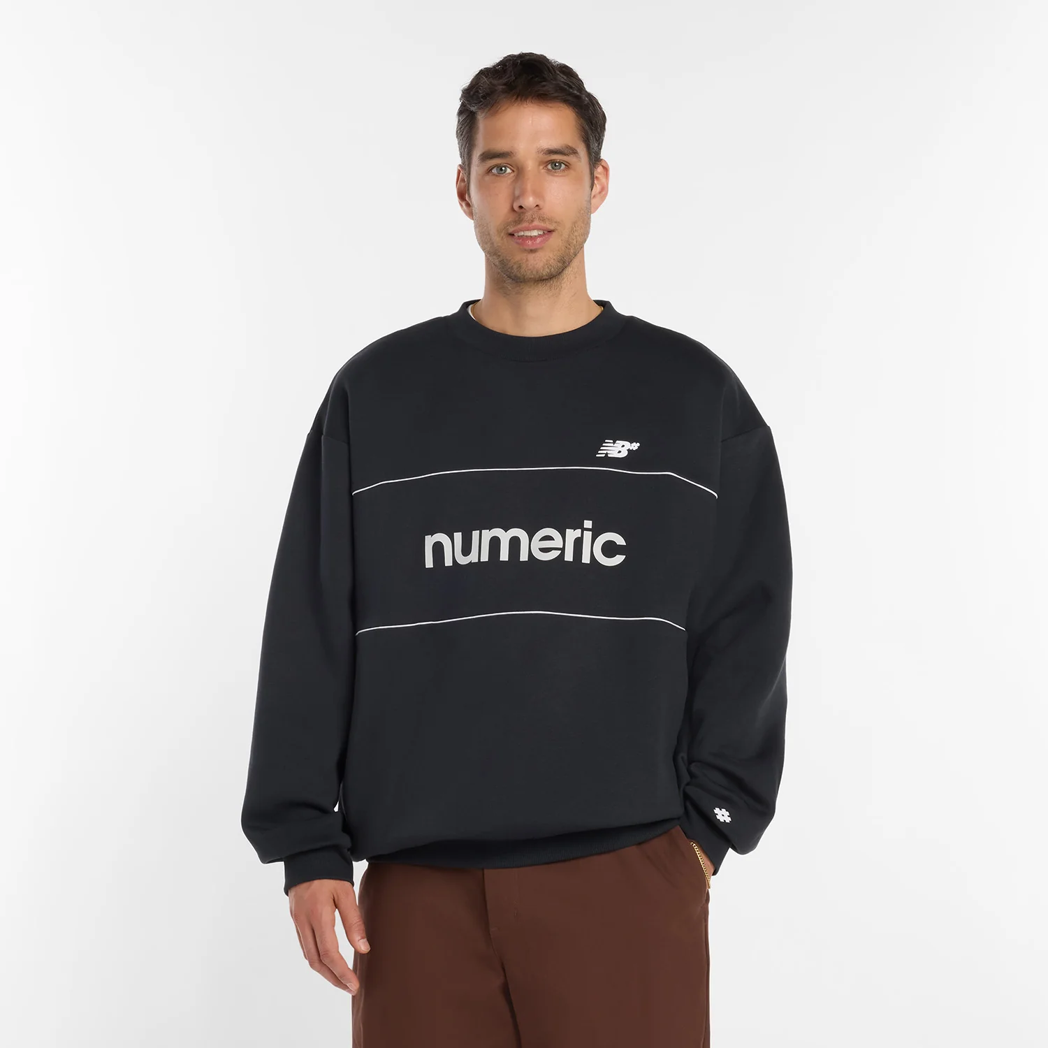 New Balance Numeric Team Crew Sweater (Black) - Image 2