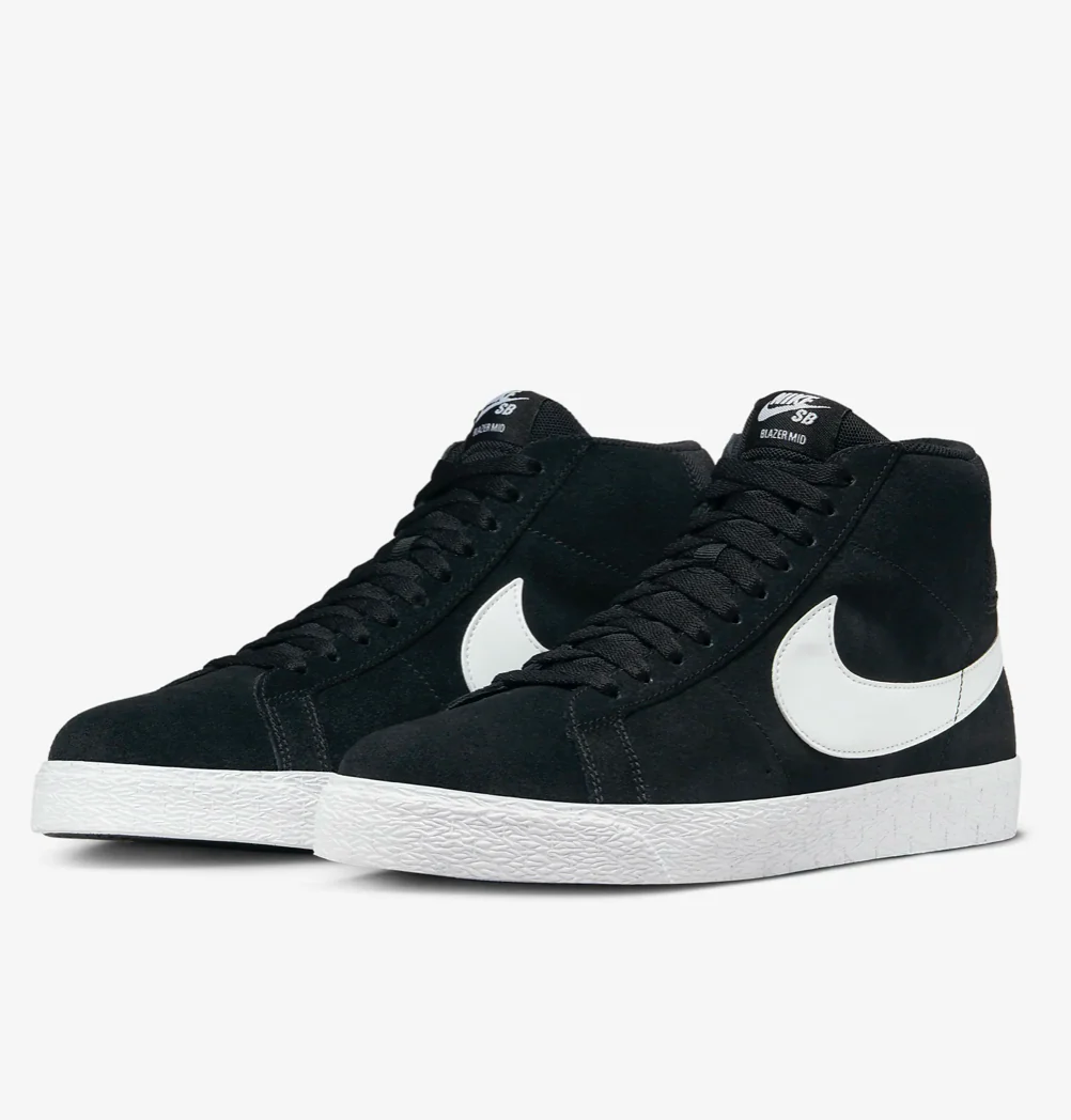 Nike SB Blazer Zoom Mid (Black/White/White) - Image 4