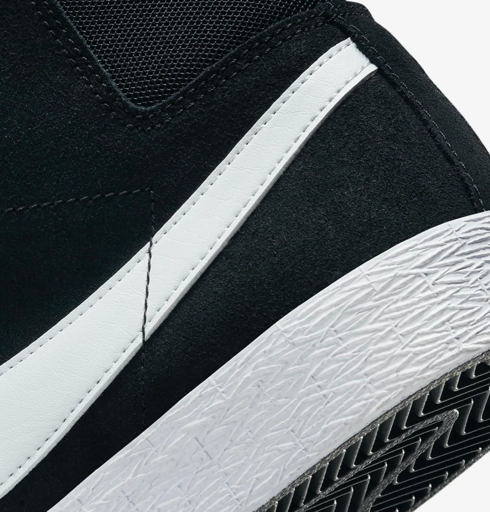 Nike SB Blazer Zoom Mid (Black/White/White) - Image 7