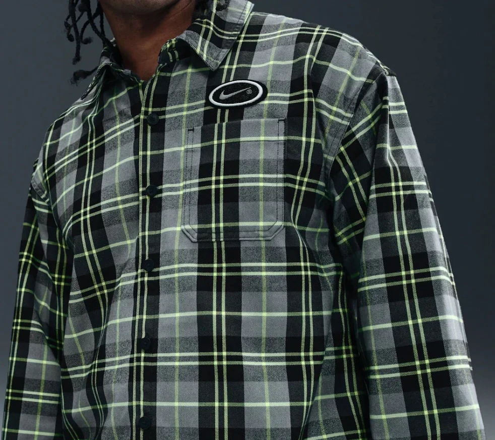 Nike SB Eric Koston Flannel Long-Sleeve Button-Up (Dark Grey) - Image 2