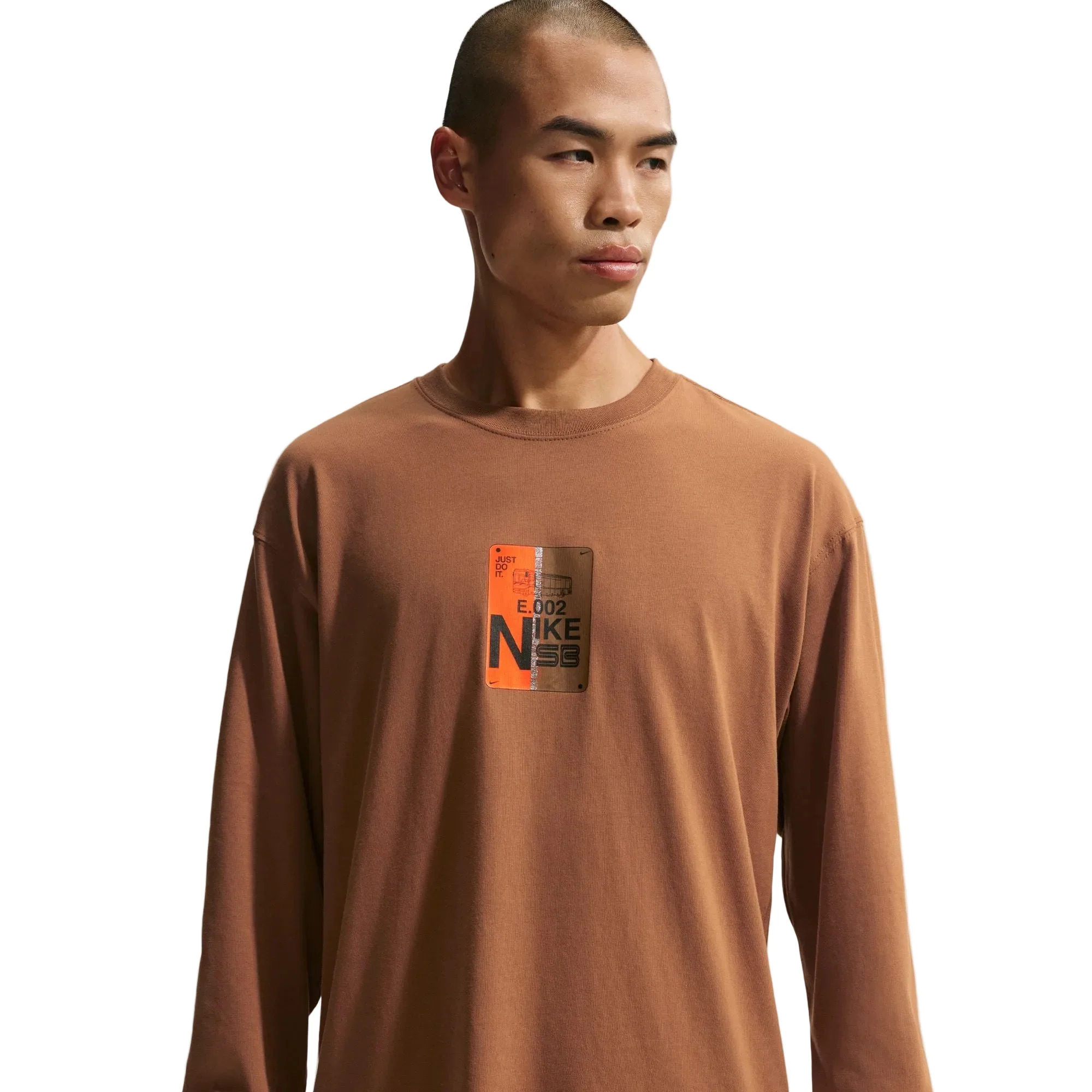 Nike SB Muni "Fast Pass" Long Sleeve Tee (Brown/Safety Orange)