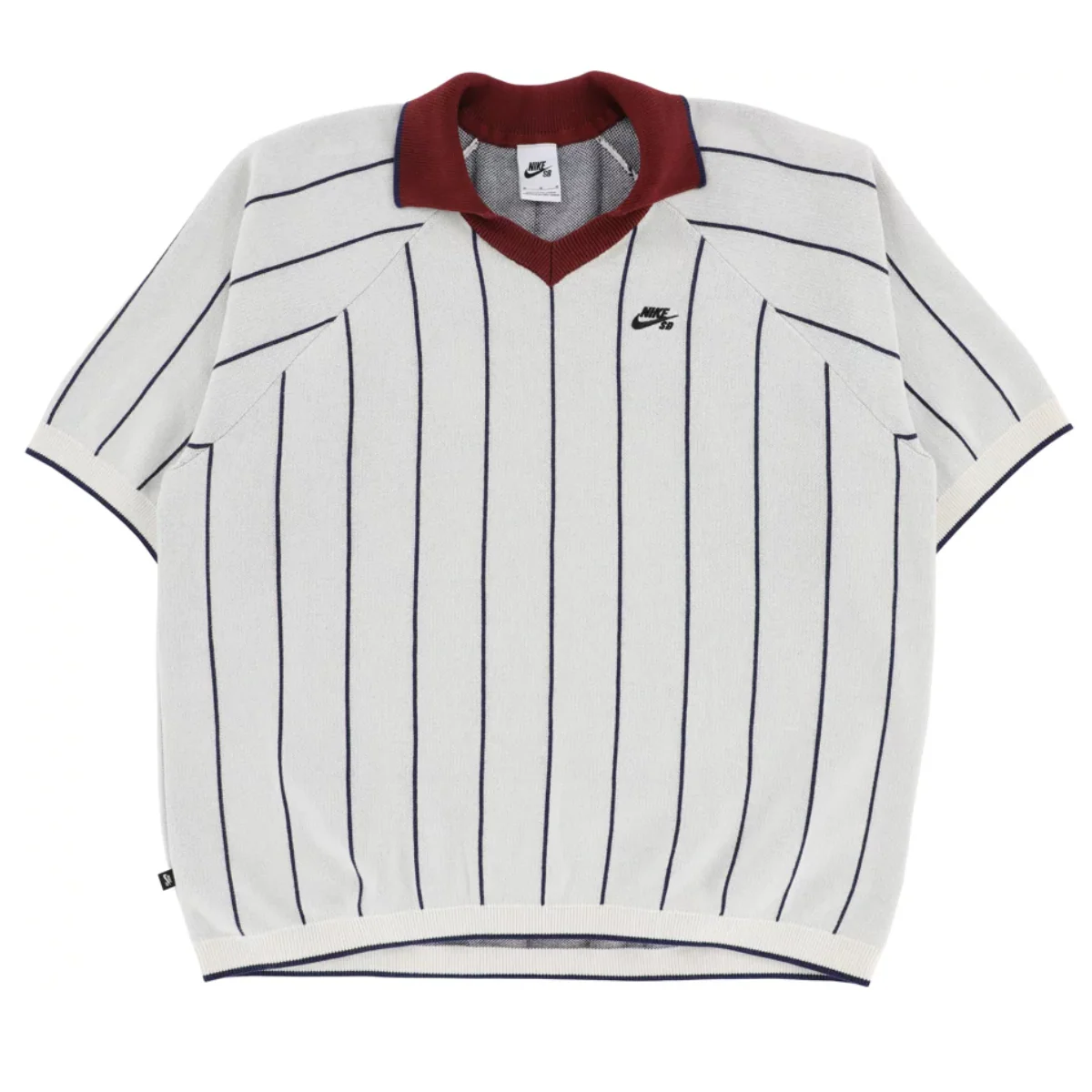 Nike SB Short-Sleeved Polo Skate Sweater (Sail/Navy/Dark Red)