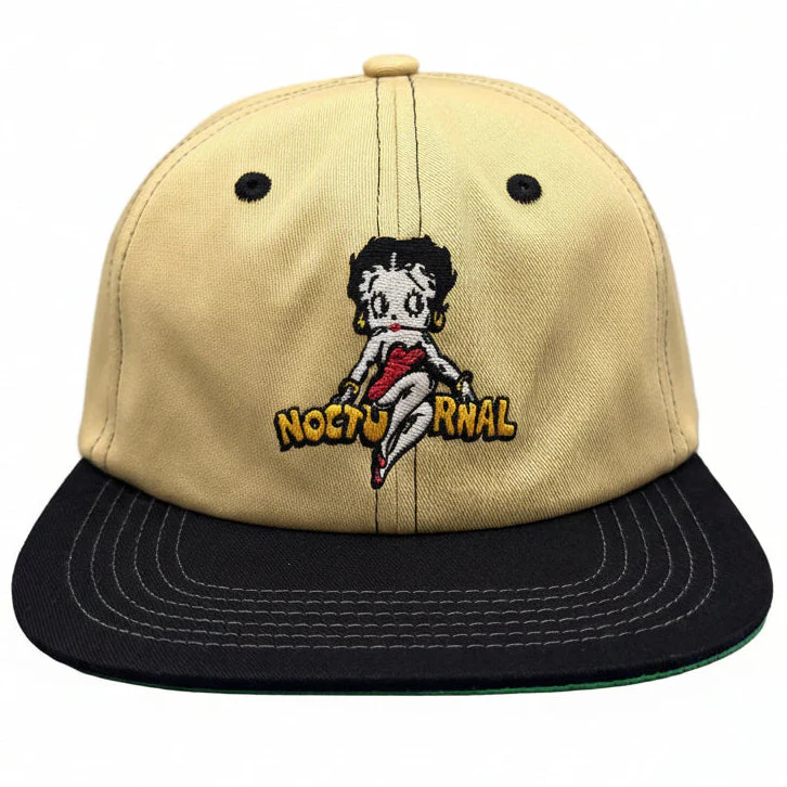 Nocturnal 'Betty' Strapback Hat (Cream/Black)