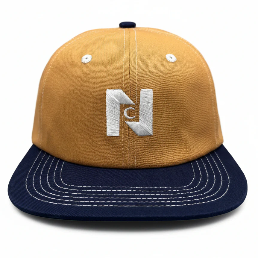 Nocturnal 'N Moon' Strapback Hat (Tan/Navy)
