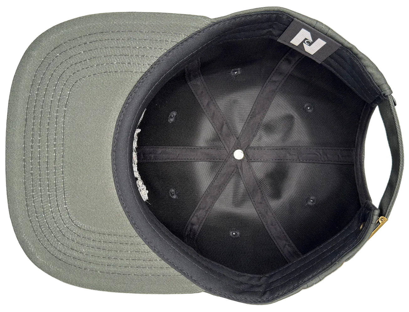 Nocturnal 'Script' Strapback Hat (Dark Green/Black) - Image 3
