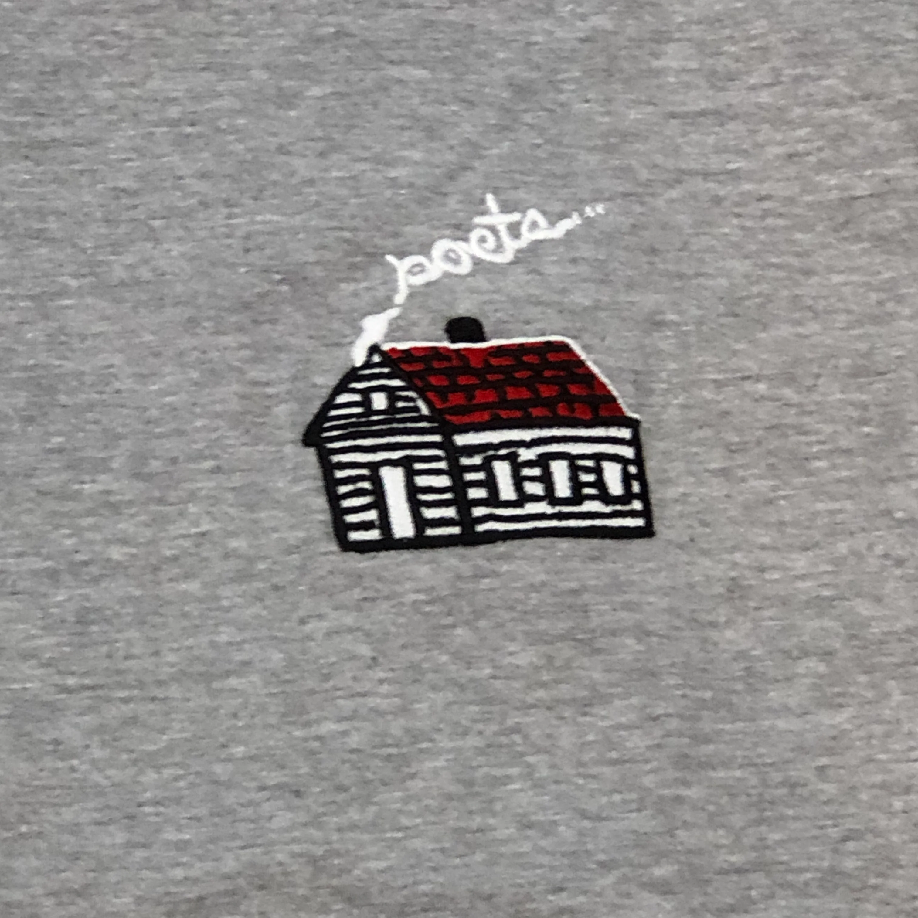 Poets Home Embroidered Tee (Heather Grey) - Image 2