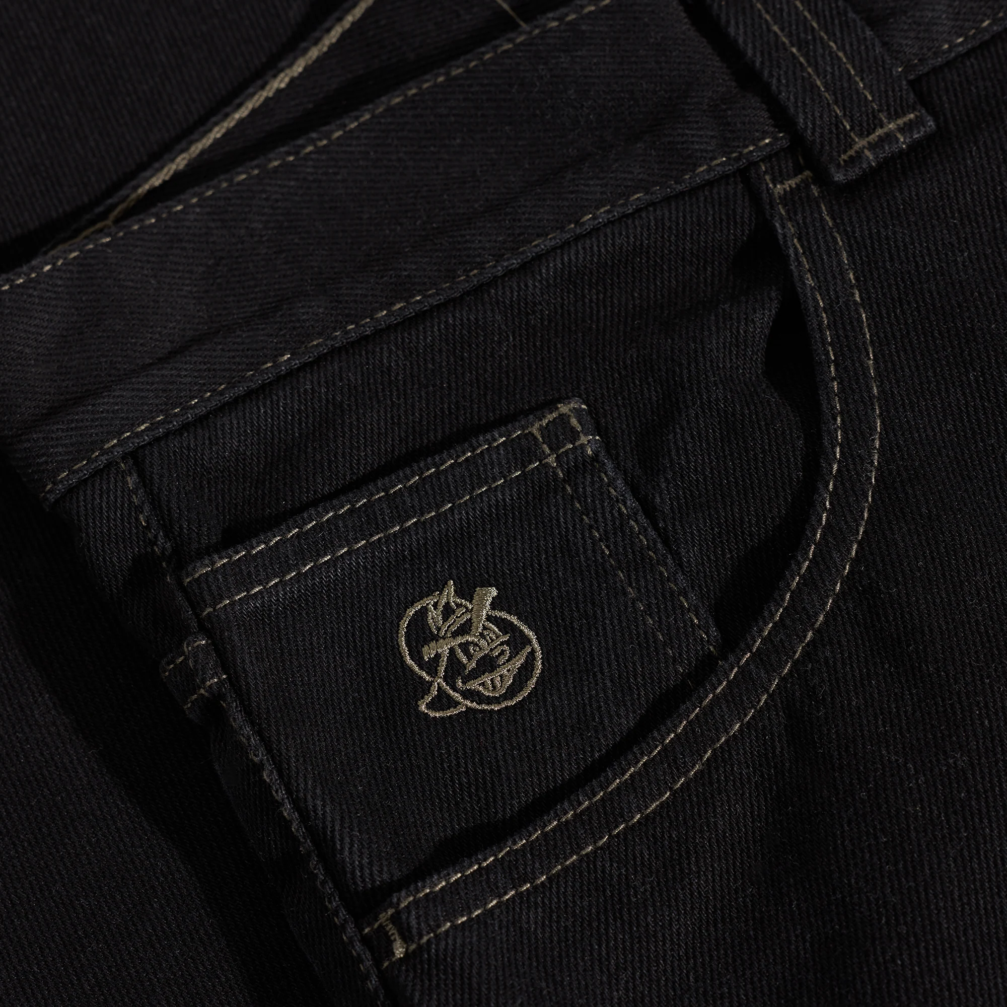 Polar '93! Contrast Stitched Pants (Black/Dark Olive) - Image 4