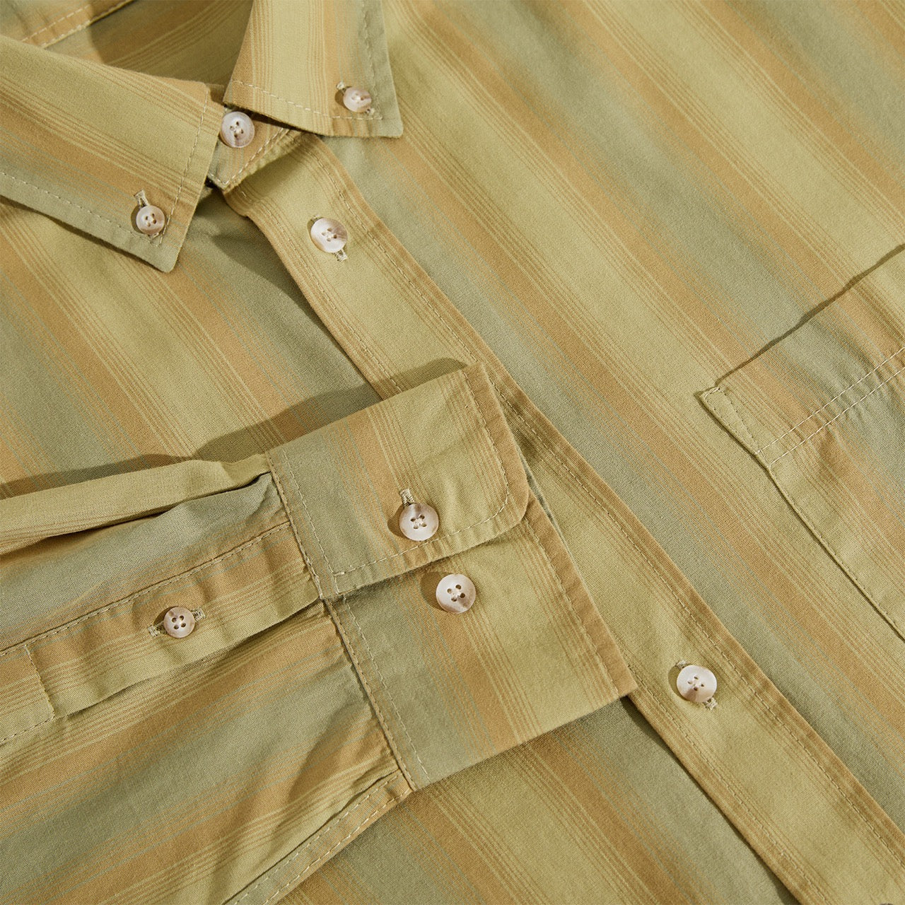 Polar Skate Co. Ben LS Shirt (Green/Stripe) - Image 3
