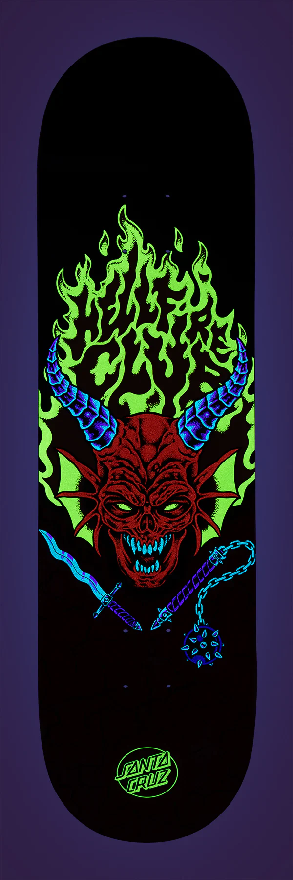 Santa Cruz x Stranger Things Hellfire Club Deck (8.25" x 31.8") - Image 4