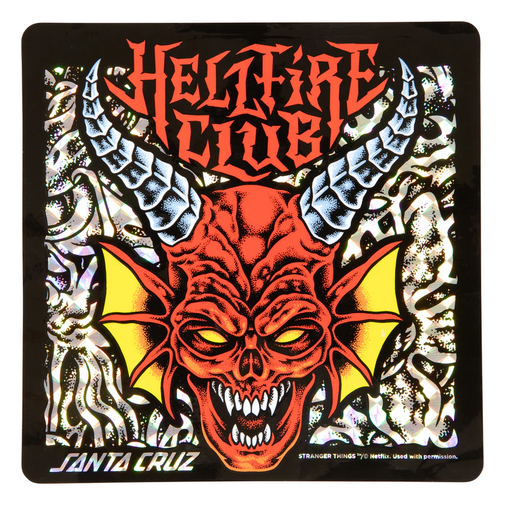 Santa Cruz x Stranger Things Hellfire Club Flames Deck (9.0" x 32.0") - Image 6