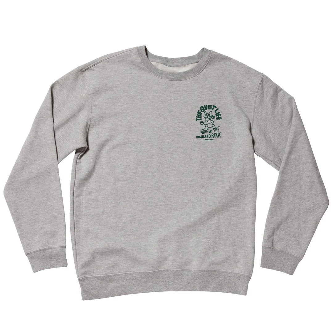 The Quiet Life Skating Cat Crewneck (Grey)