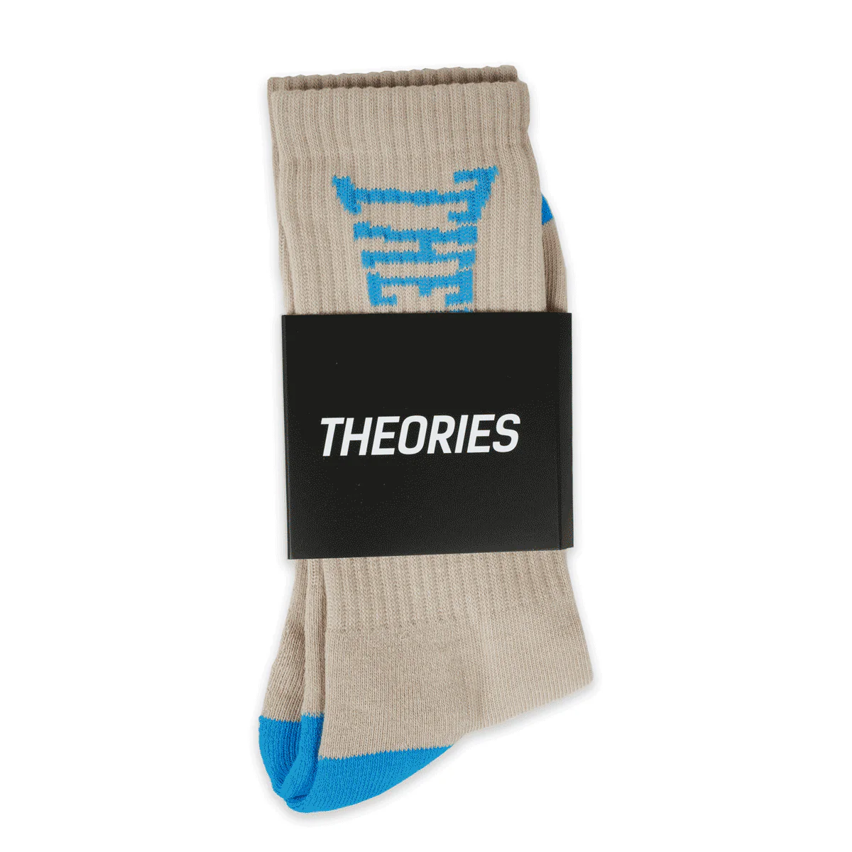Theories Punch Out Socks (Cream/Blue) - Image 3