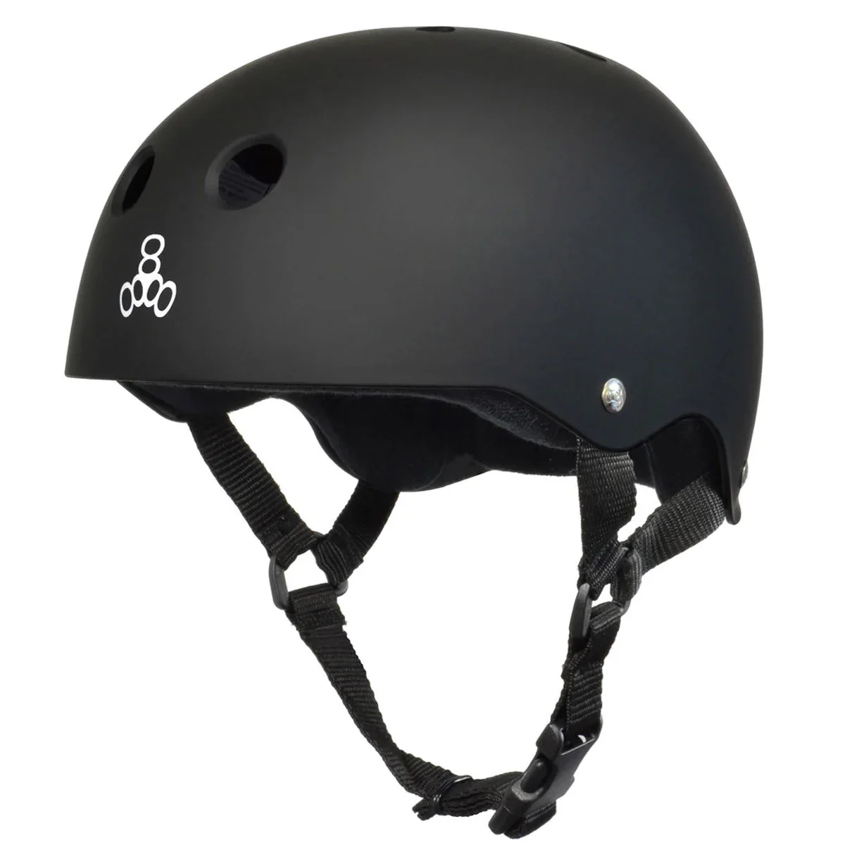 Triple 8 Sweatsaver Helmet Black Rubber/White